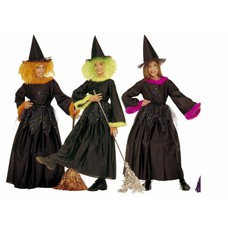 Halloweenkleding heks met veren