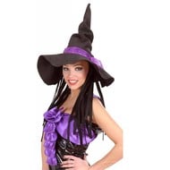 Halloweenaccessoires heksenhoed vilt met haar