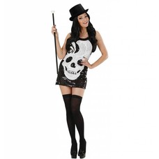 Halloweenkleding paillettenjurk schedels