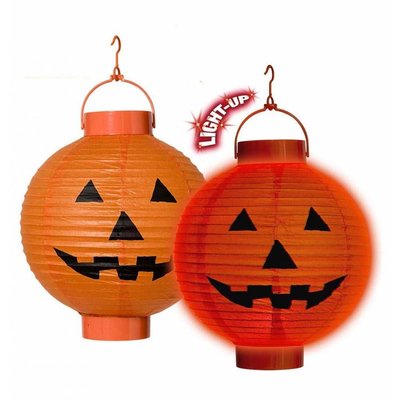 Halloweenaccessoires lampion pompoen 20cm