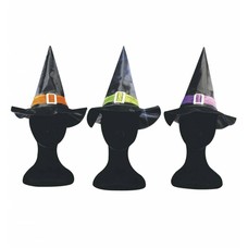 Halloweenaccessoires heksenhoed kind met riem en sluiting