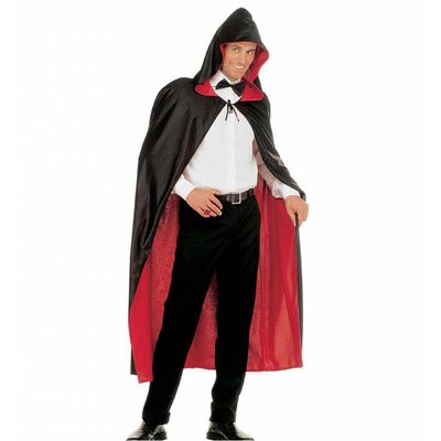 Halloweenaccessoires luxe zwart/rode 2-zijdige cape