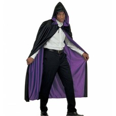 Halloweenaccessoires luxe zwart/paarse 2-zijdige cape