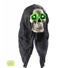 Halloweenaccessoires: Schedel met hoofddoek 45 cm