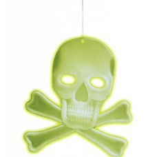 Halloweenaccessoires schedel decoratie met 2 botten lichtgevend in donker