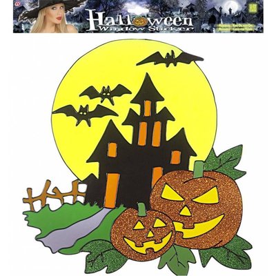 Raamsticker met Halloween tafereeltje