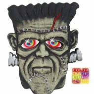 Halloweenaccessoires hoofd monster met meerkleurig licht