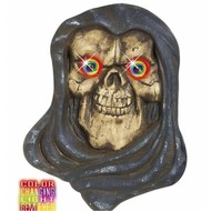 Halloweenaccessoires hoofd grim reaper met meerkleurig licht