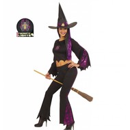 Halloweenkleding heks fiberoptisch