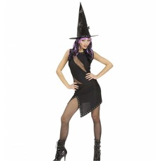 Halloweenkleding zwarte jurk voor heks of rocker