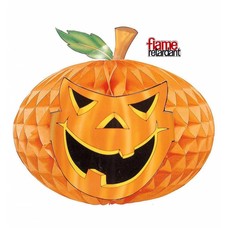 Halloweenaccessoires neon decoratie pompoen 52cm brandveilig