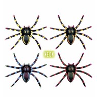 Halloweenaccessoires: 4 Neon spinnen 7 cm