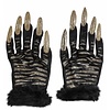 Katachtige heksen handschoenen voor Halloween