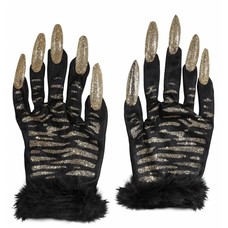 Halloweenaccessoires: Katachtige heksen handschoenen