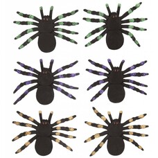 Halloweenaccessoires set van 2 spinnen met glitter accenten 12cm