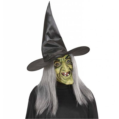 Halloweenaccessoires masker latex/schuim heks