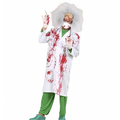 Halloweenkleding: Psycho-doctor Jim met Bloederige jas