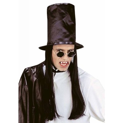 Halloweenaccessoires hoge hoed dracula met haar