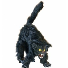 Halloweenaccessoires: Harige buigbare kat 36 cm