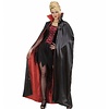 Halloweenaccessoires satijnen cape zwart/rood 158 cm