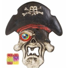 Halloweenaccessoires piratenschedel met meerkleurig licht