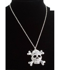 Halloweenaccessoires ketting strass met schedels