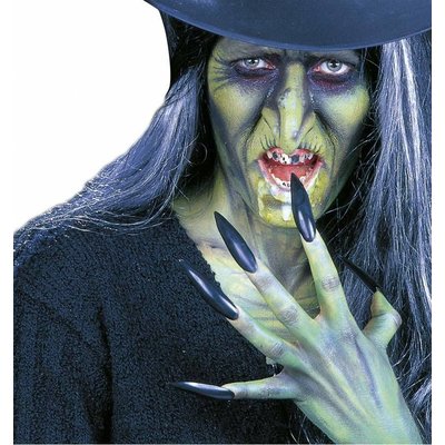 Halloween heksen nagels in zwarte kleur
