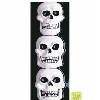 Halloweenaccessoires schedeldecoratie 3dvertikaal 20x50cm