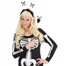 Halloweenartikel hoofdband en staf met schedel en botten