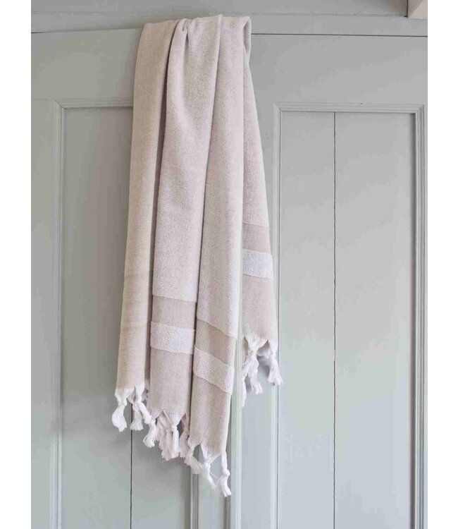 hamamdoek met badstof olijfgroen 170x95cm