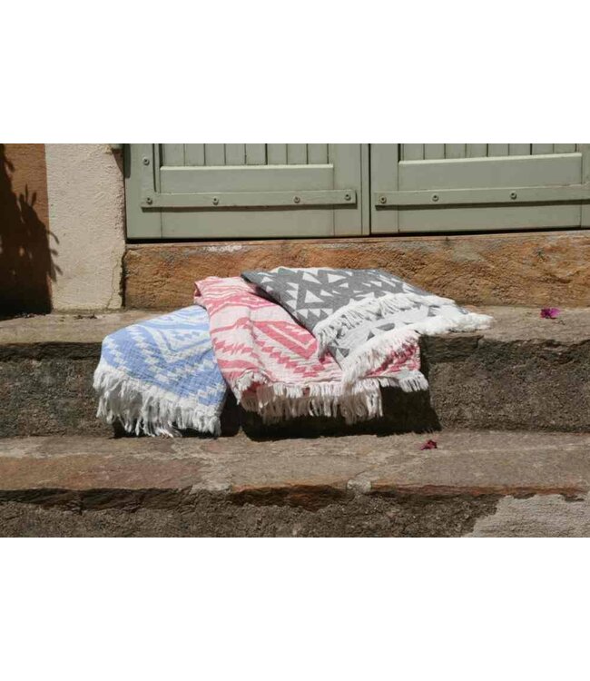 hamamdoek Aztec soft red 170x85cm