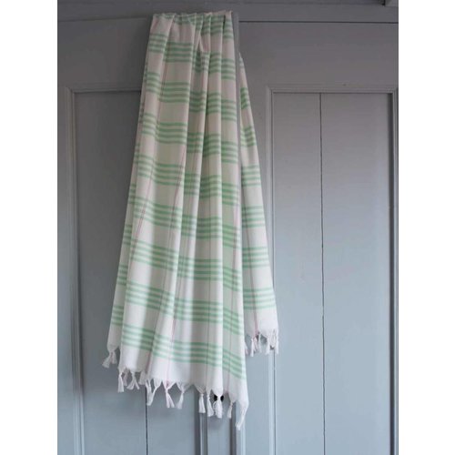 Ottomania organic hamamdoek helderzeegroen geruit Ottomania organic hamamdoek helderzeegroen geruit