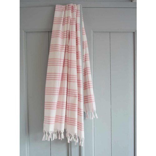 Ottomania organic hamamdoek poederroze geruit Ottomania organic hamamdoek poederroze geruit
