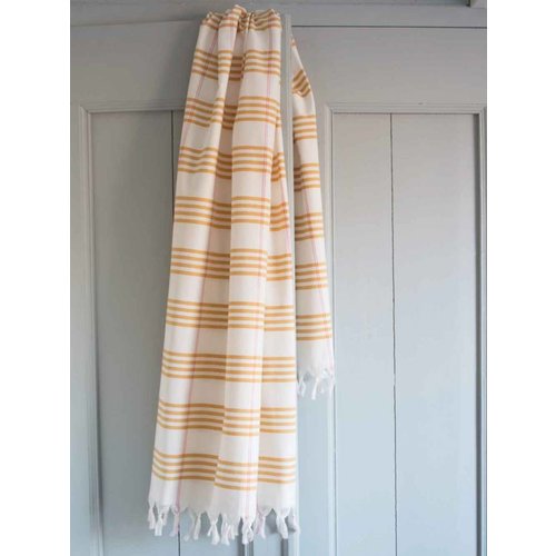 Ottomania organic hamamdoek oker geruit Ottomania organic hamamdoek oker geruit