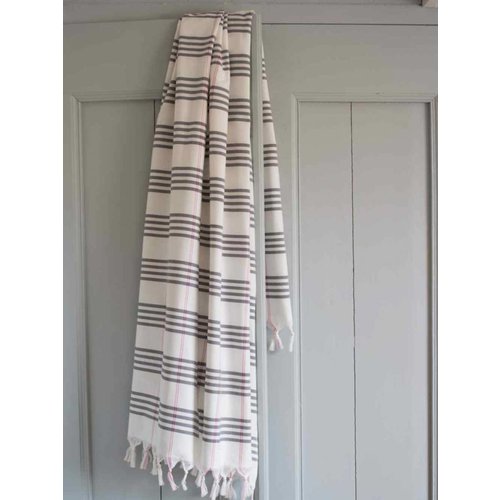Ottomania organic hamamdoek donkergrijs geruit Ottomania organic hamamdoek donkergrijs geruit