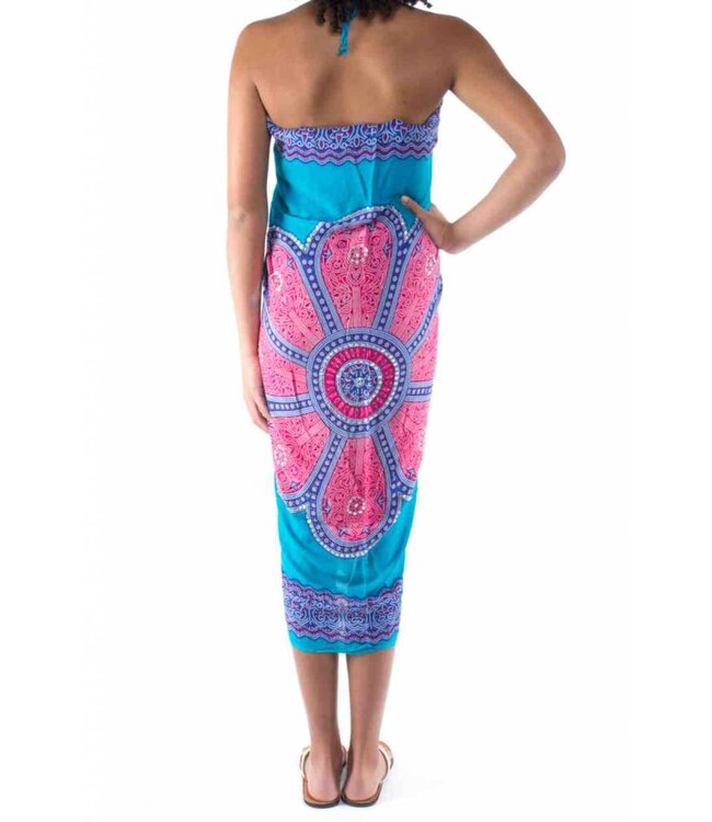 Pareo Flower dark turquoise 160x110cm