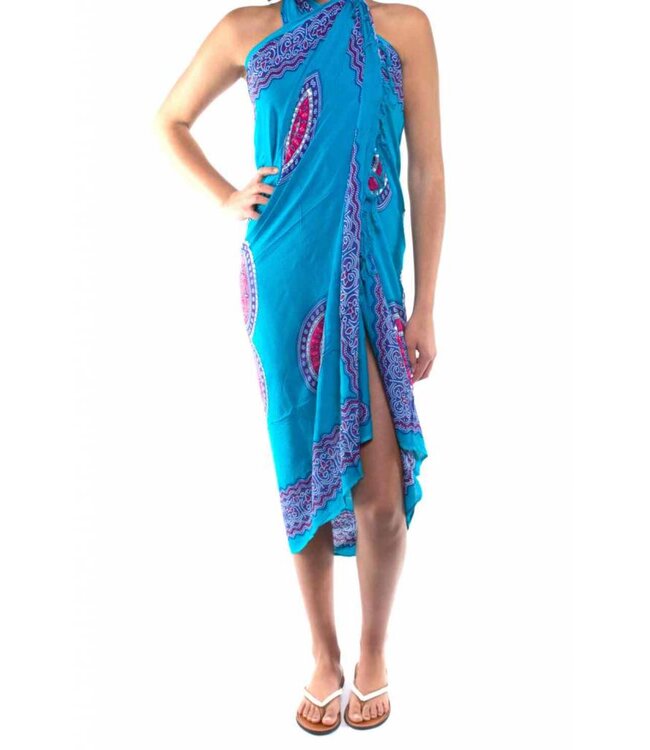 Pareo Flower dark turquoise 160x110cm