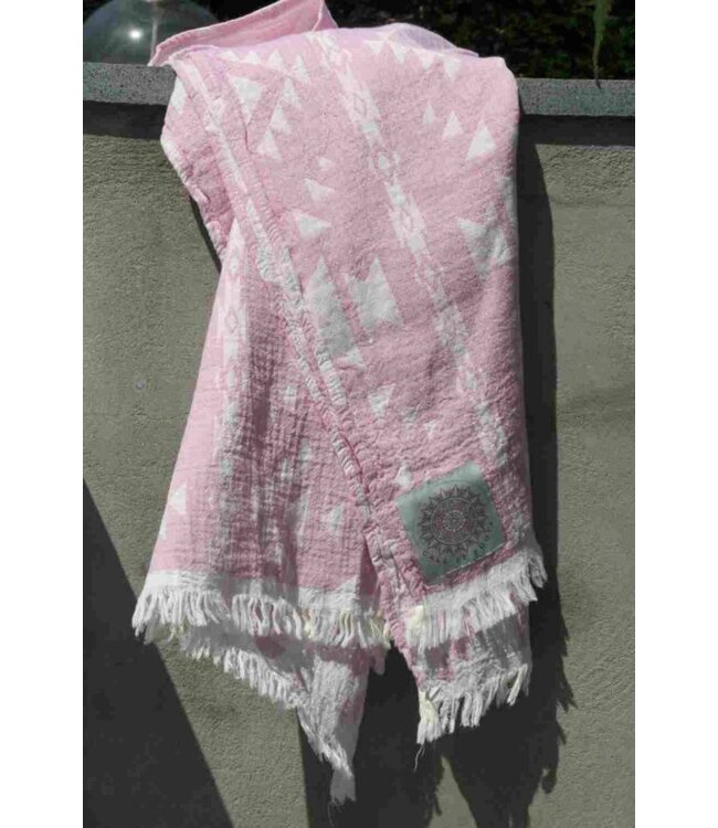 hamamdoek Kelim soft pink 170x85cm
