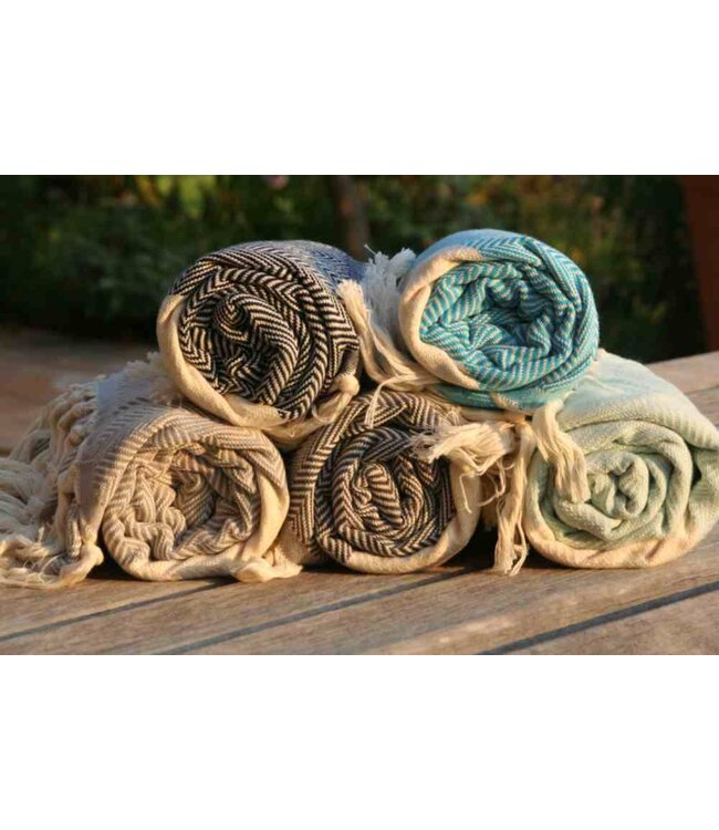 hamamdoek Herringbone magic mint 180x100