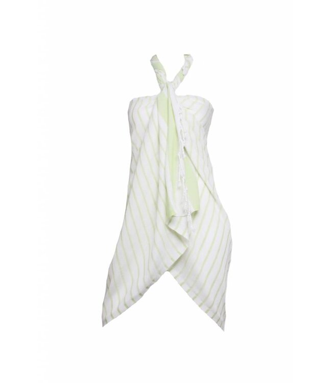pareo amamdoek Aquastreeps green 190x90cm