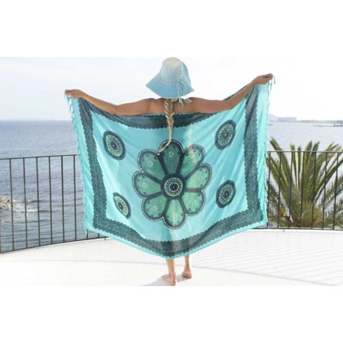 Call it Fouta! Pareo Flower turquoise seagreen