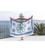 Pareo Flower white turquoise blue 160x110cm
