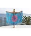 Pareo Flower dark turquoise 160x110cm