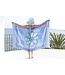 Pareo Flower blue turquoise blue 160x110cm