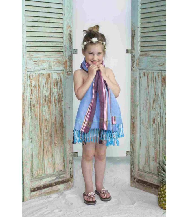 kikoy kinder strandlaken Nyanza turquoise 125x65cm