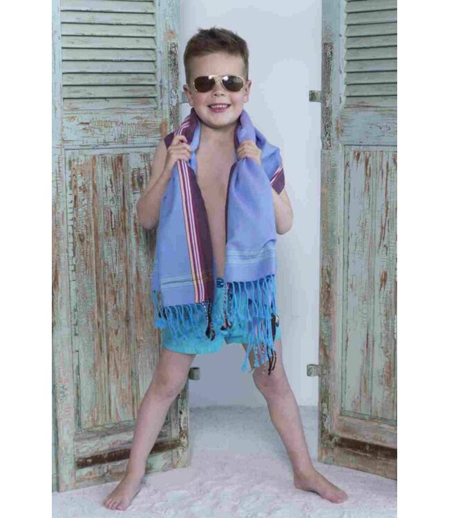 kikoy kinder strandlaken Nyanza turquoise 125x65cm