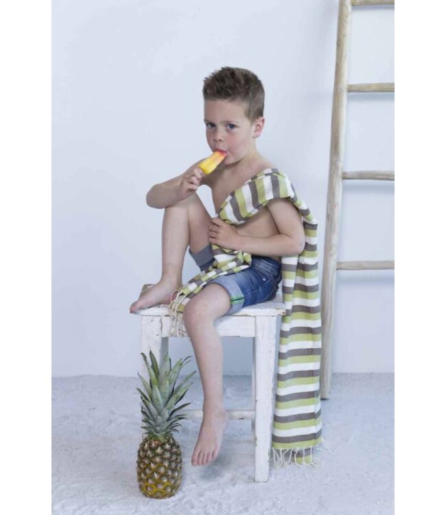 kids hamamdoek multi green brown 140x70cm