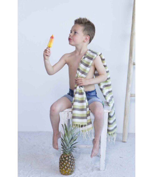 kids hamamdoek multi green brown 140x70cm
