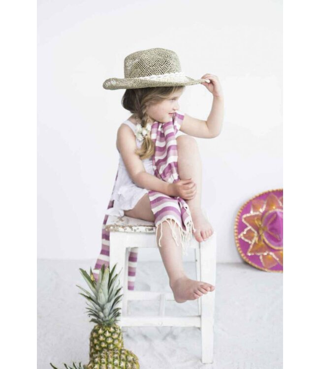 kids hamamdoek multi light purple 140x70cm