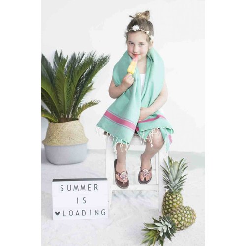 Call it Fouta! kids hamamdoek turquoise pink Call it Fouta! kids hamamdoek turquoise pink